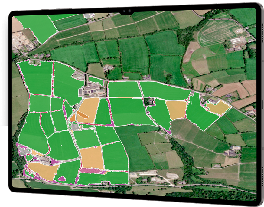 ODOS Tech habitat map of a supplier farm, classified from satellite