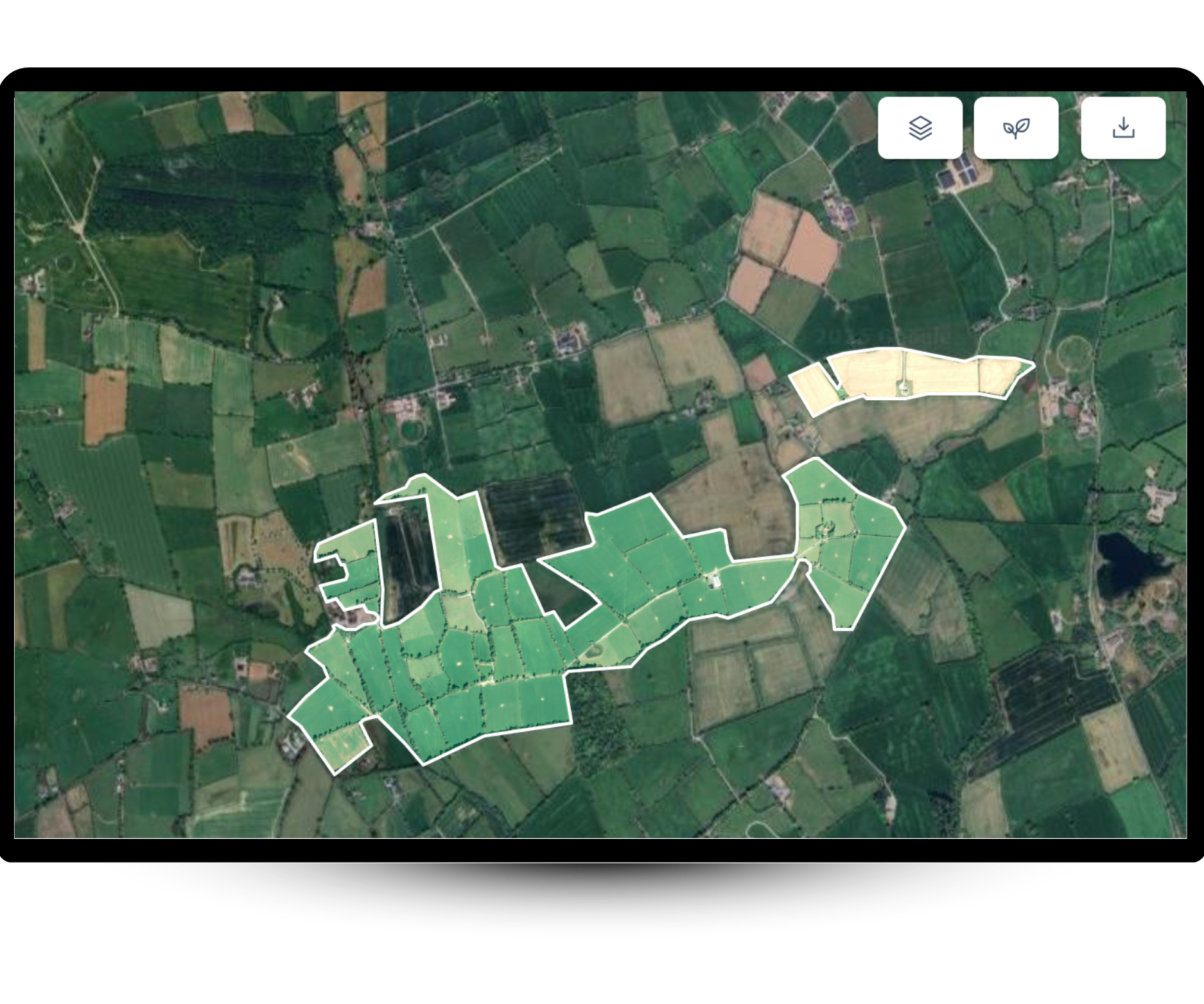 Farm boundary mapping mockup